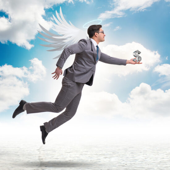Angel,Investor,Concept,With,Businessman,With,Wings